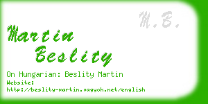 martin beslity business card